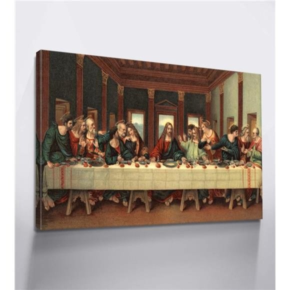 Last Supper Wall Decor Jesus Pictures Leonardo Da Vinci Poster(24''Hx36''W) - Picture 2 of 6